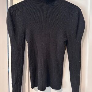 525 America Black Ribbed Turtleneck Sweater